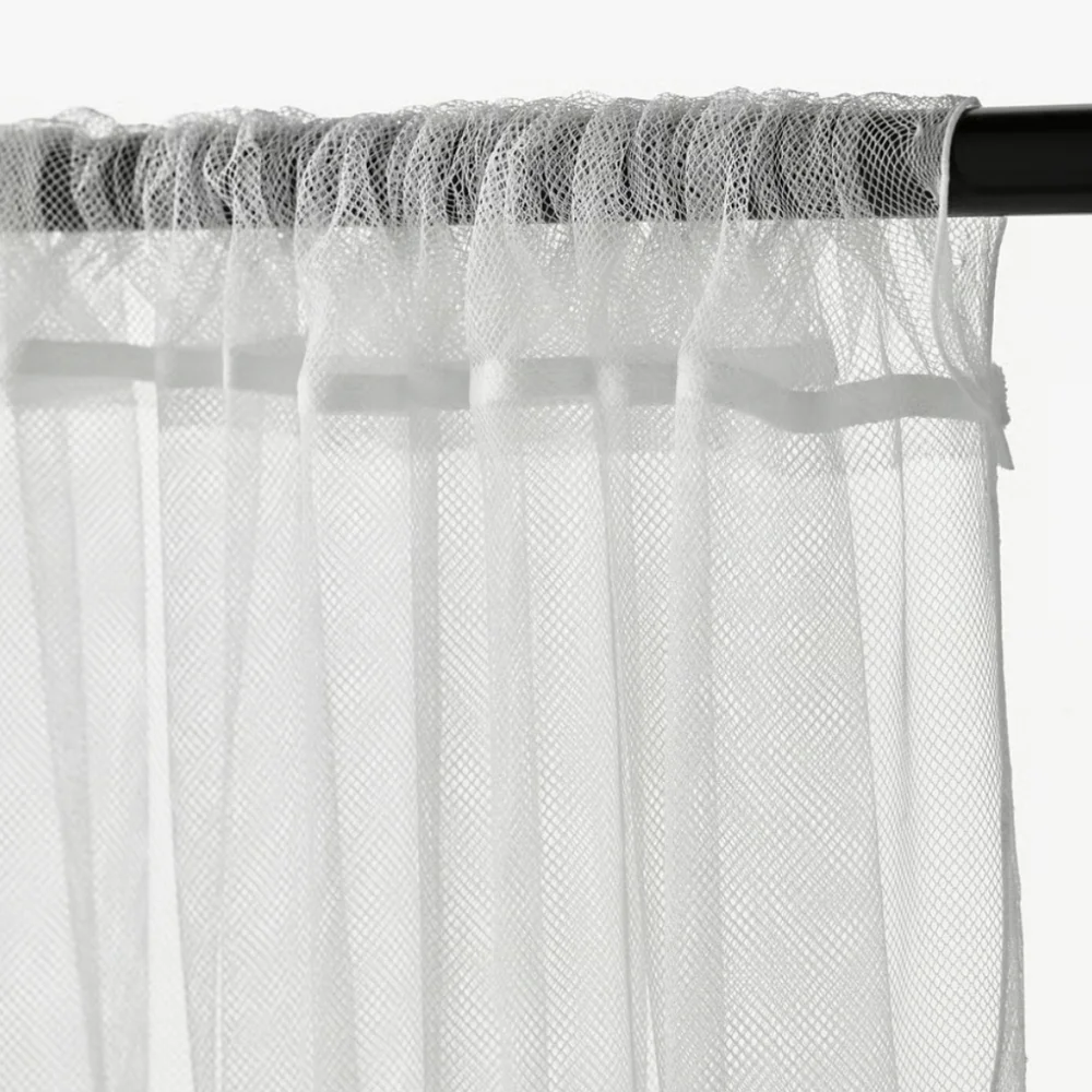 Ikea Sheer Curtains White Rod Pocket Net 98